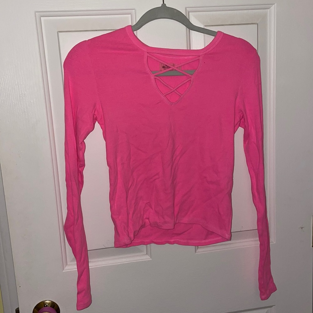 Bright Pink Long Sleeve Top from Hollister